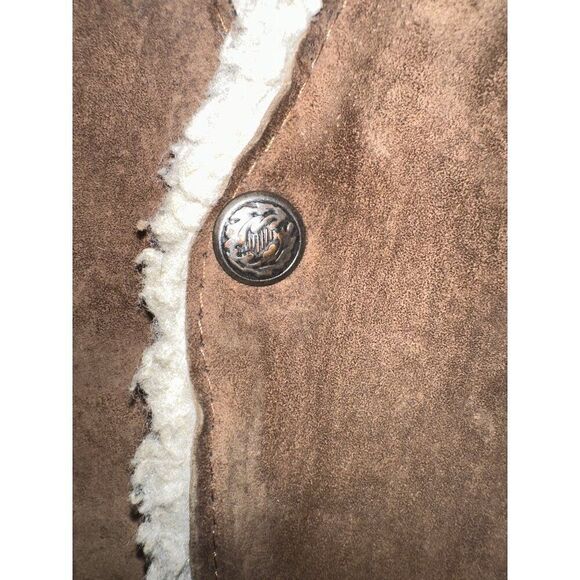 BAJA California Vintage Leather Sherpa Lined Vest  Size XL - Picture 6 of 12